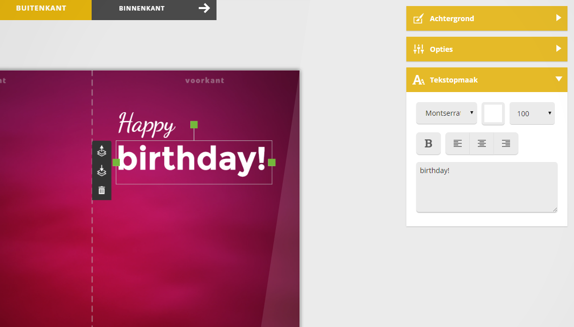 Screenshot tekstopmaak